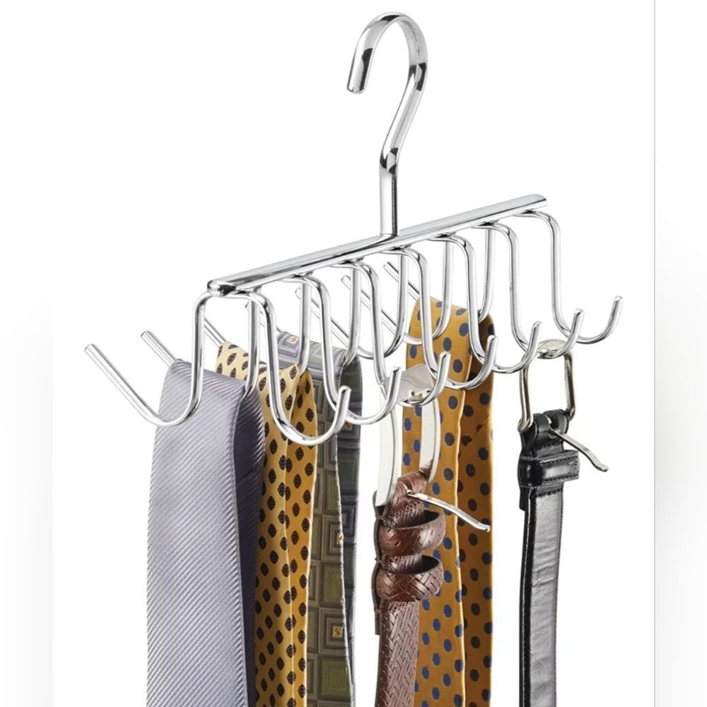📷🔹️Silver Metal Hanger 14 Hook Closet Organizer